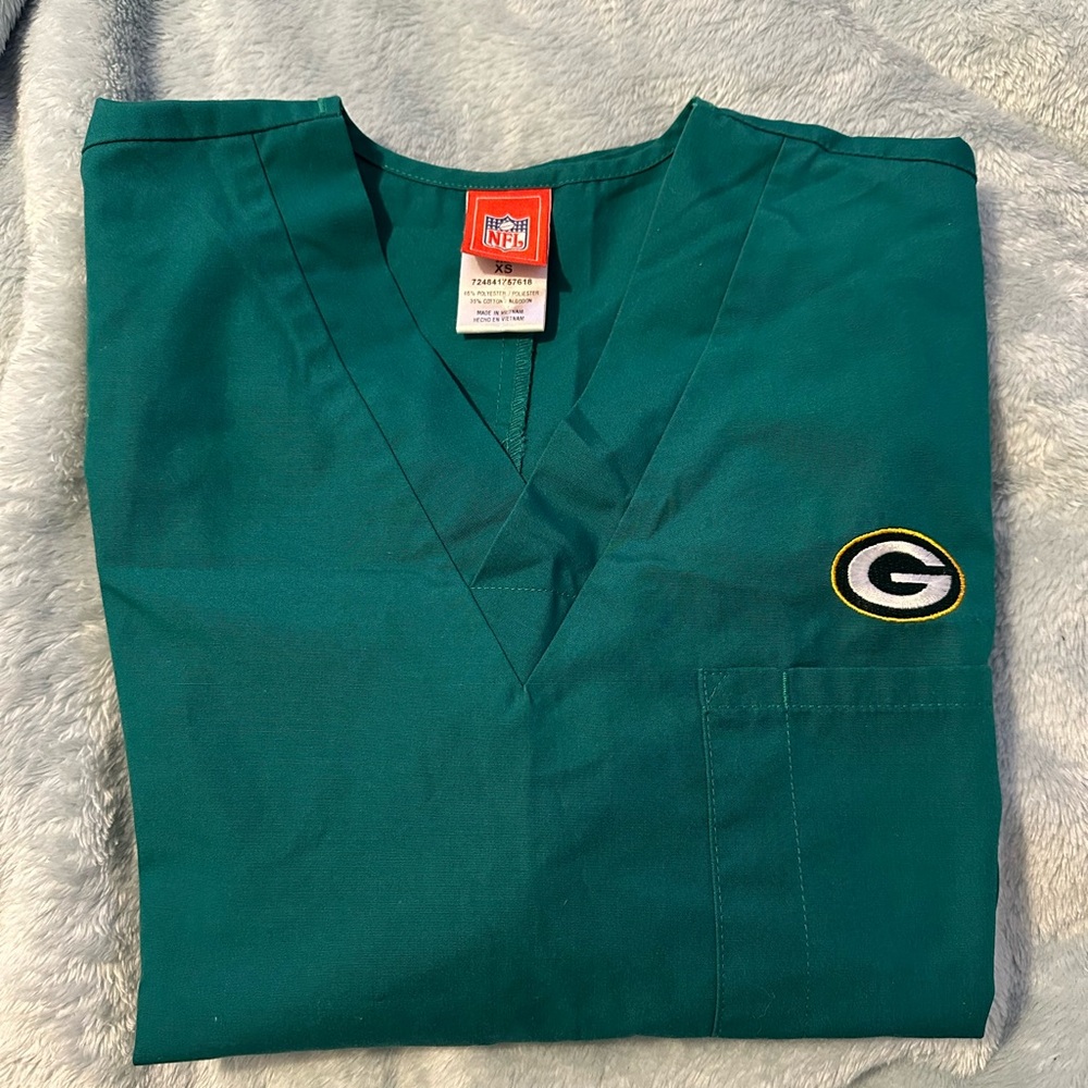 Green Bay packers one pocket scrub top